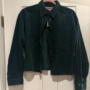 Loft Women's Dark Green Corduroy Shirt